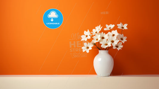 White Vase With White Flowers