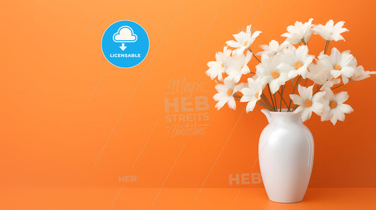 White Vase With Flowers