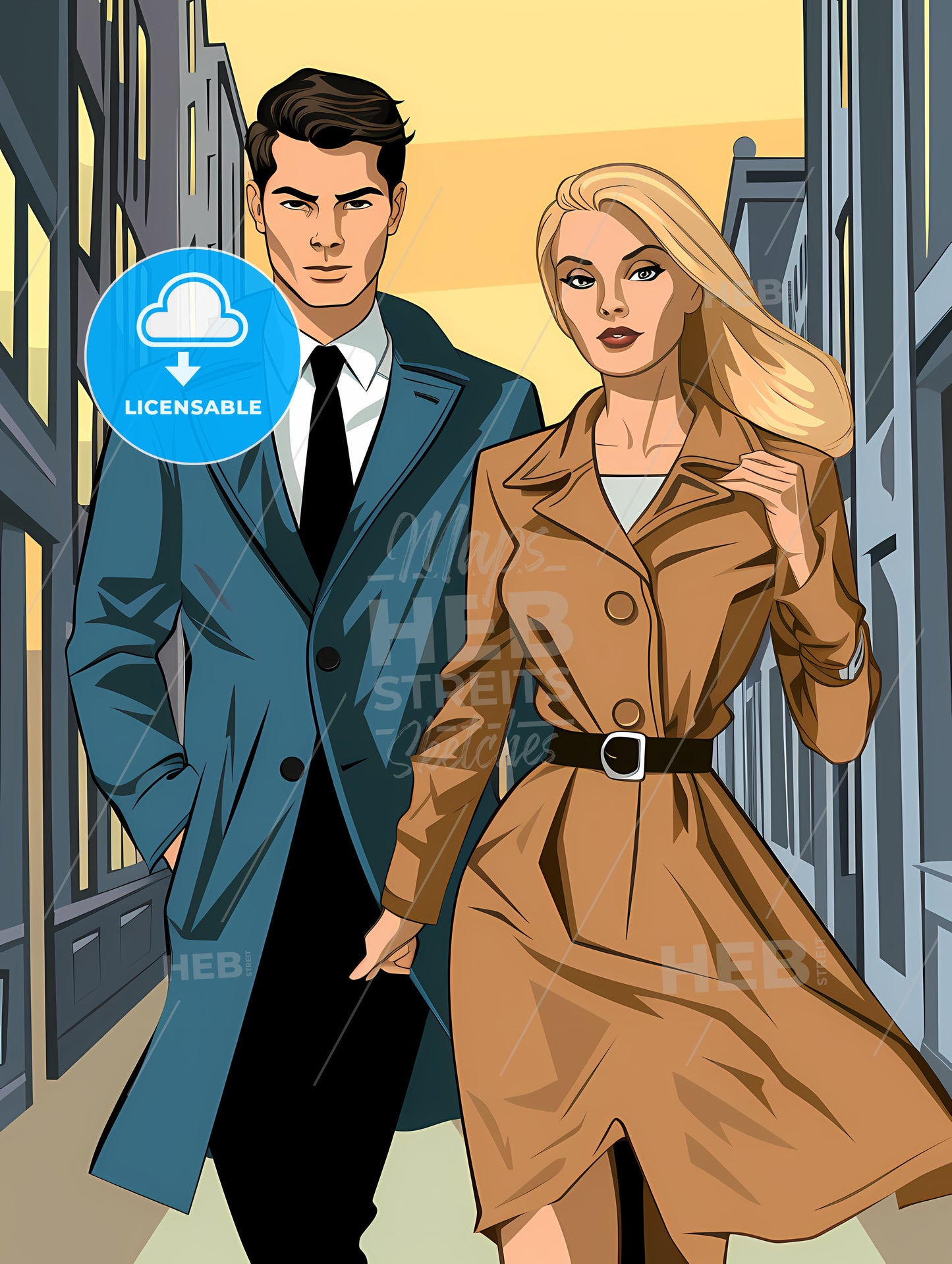 Man And Woman In Trench Coats
