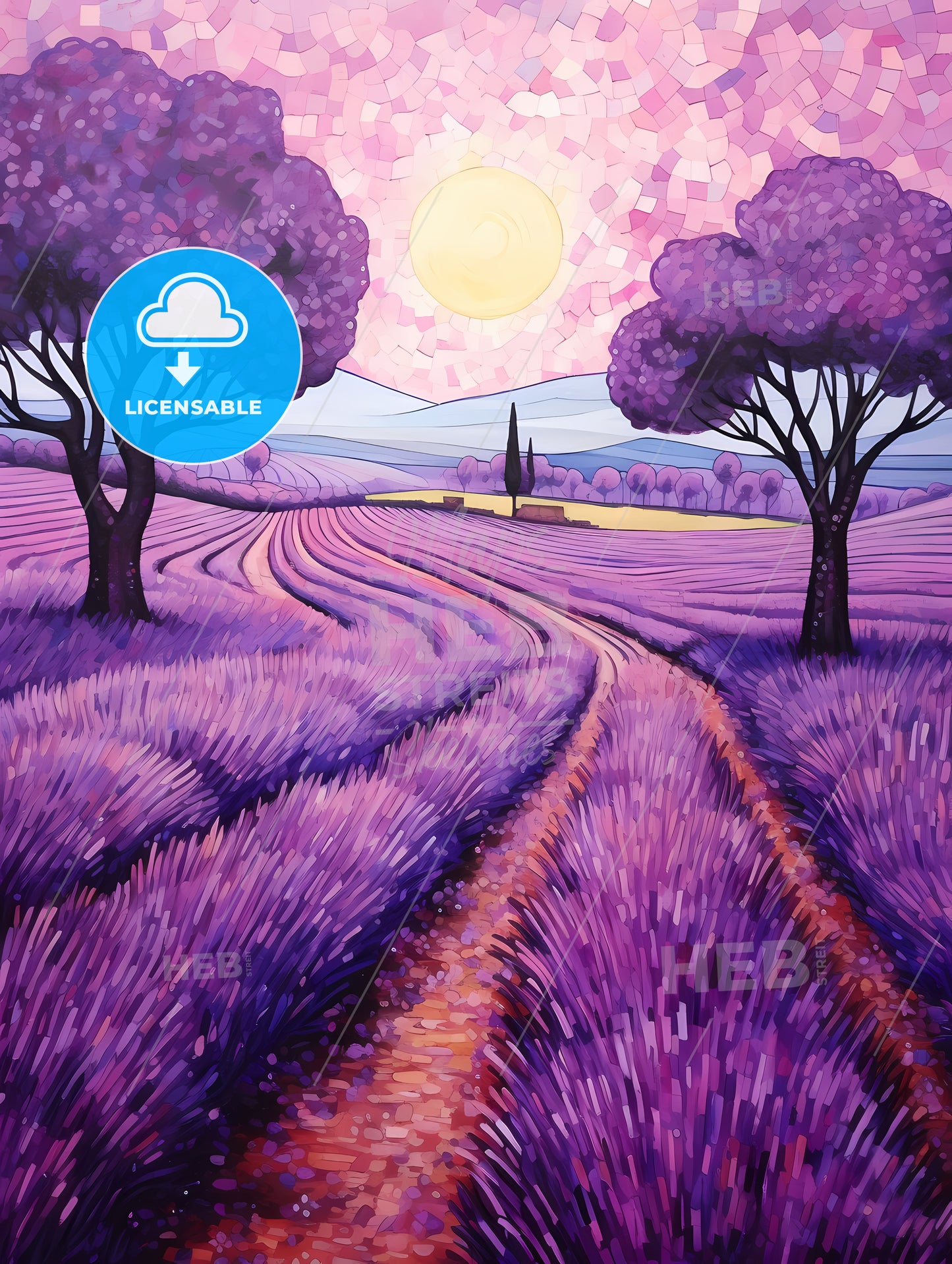 Painting Of A Lavender Field