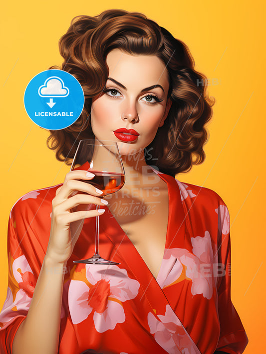 Woman Holding A Glass Of Wine