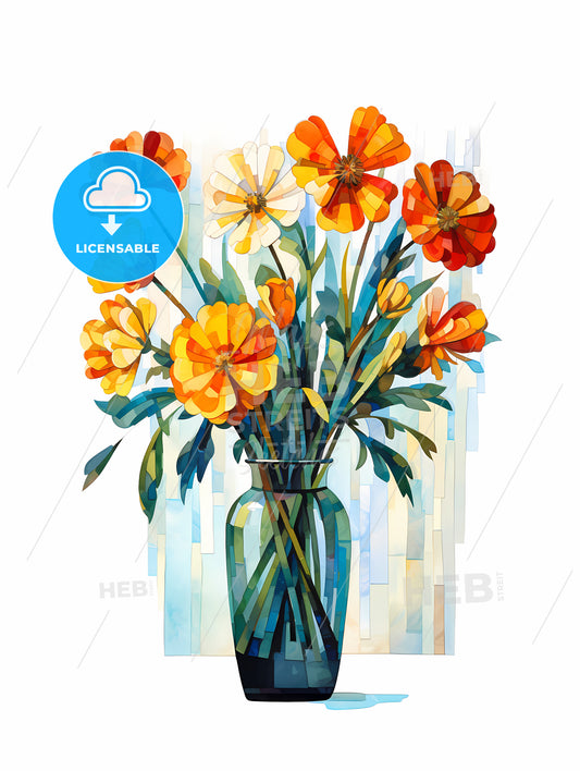 Glass Vase With Flowers