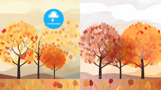 A Collage Of Trees With Leaves