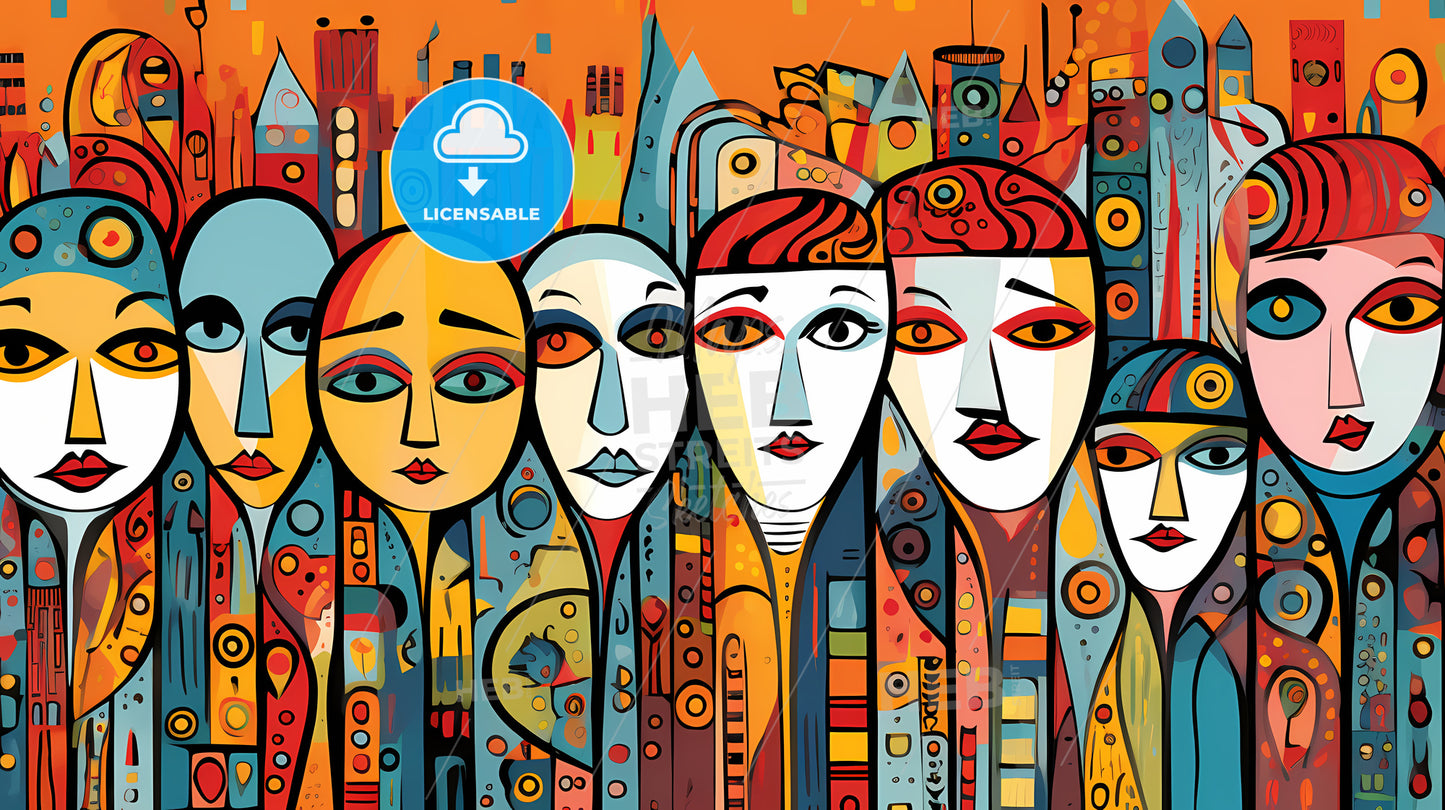 A Group Of People With Different Colors