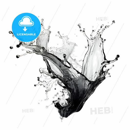 A Black And White Liquid Splashing