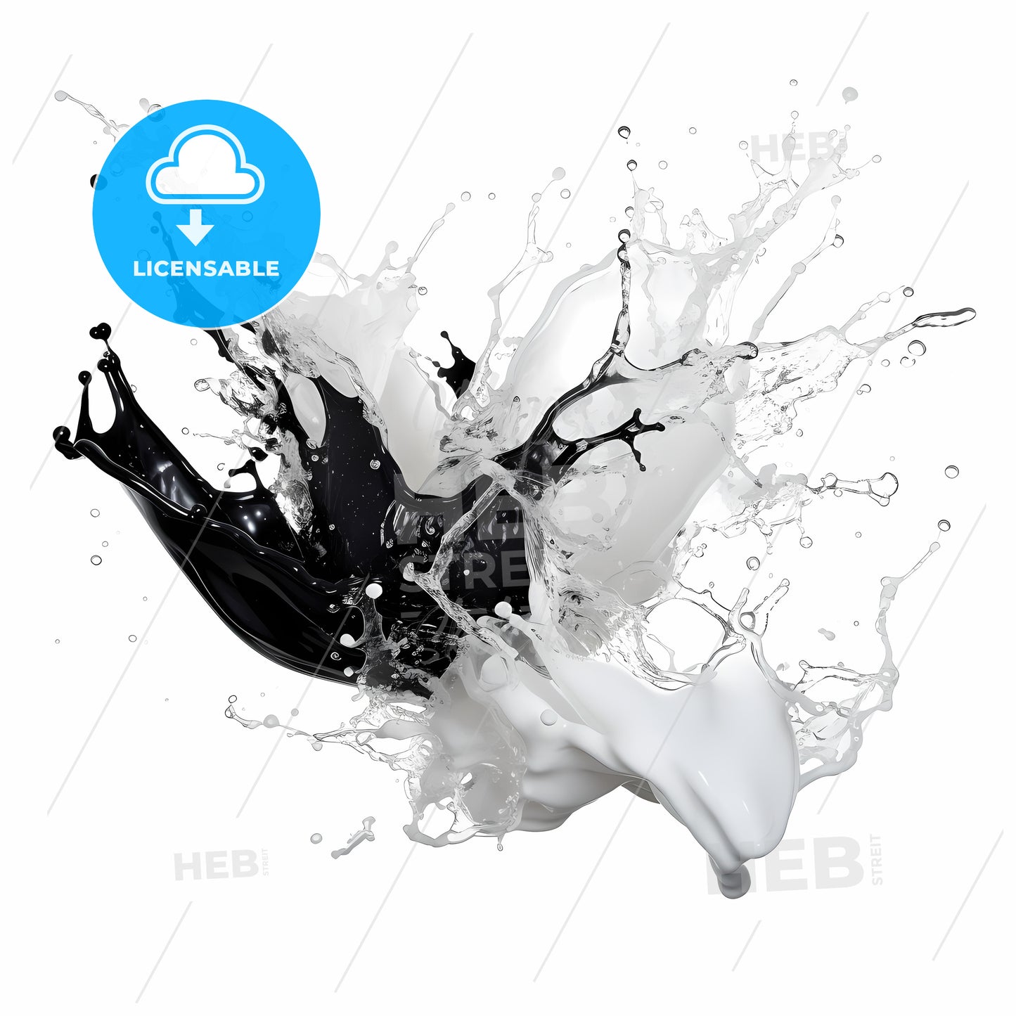 A Black And White Liquid Splashing