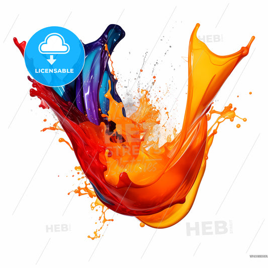 A Colorful Paint Splashing Out Of A White Background