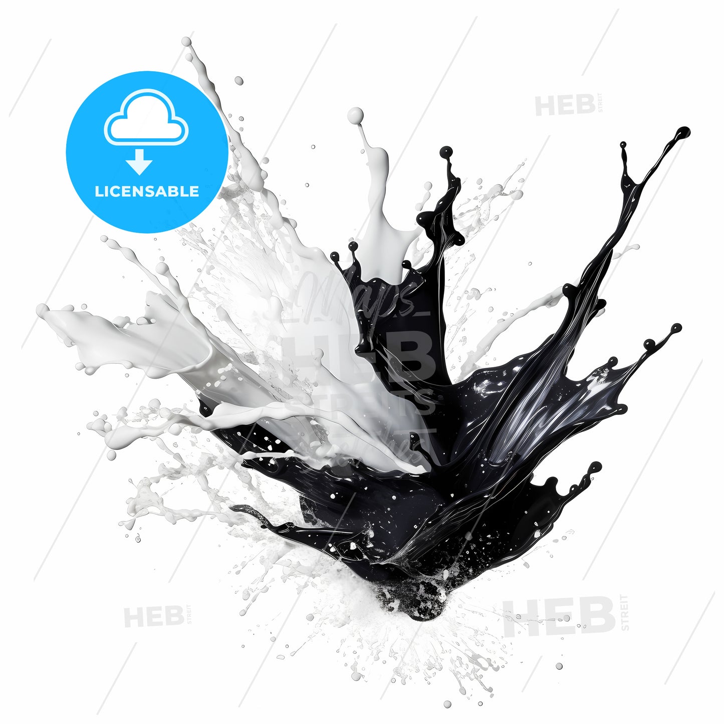 A Black And White Liquid Splashing