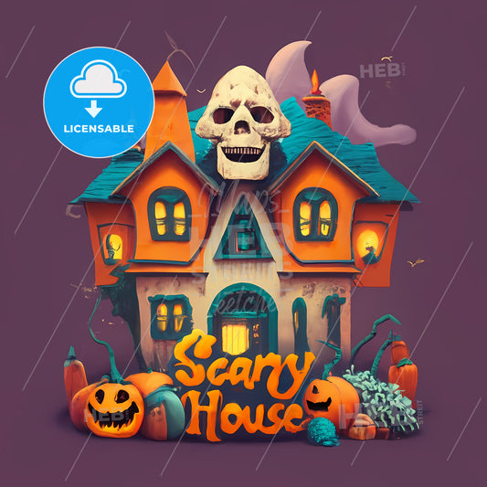 Scary House - A House With A Skull On Top Of It
