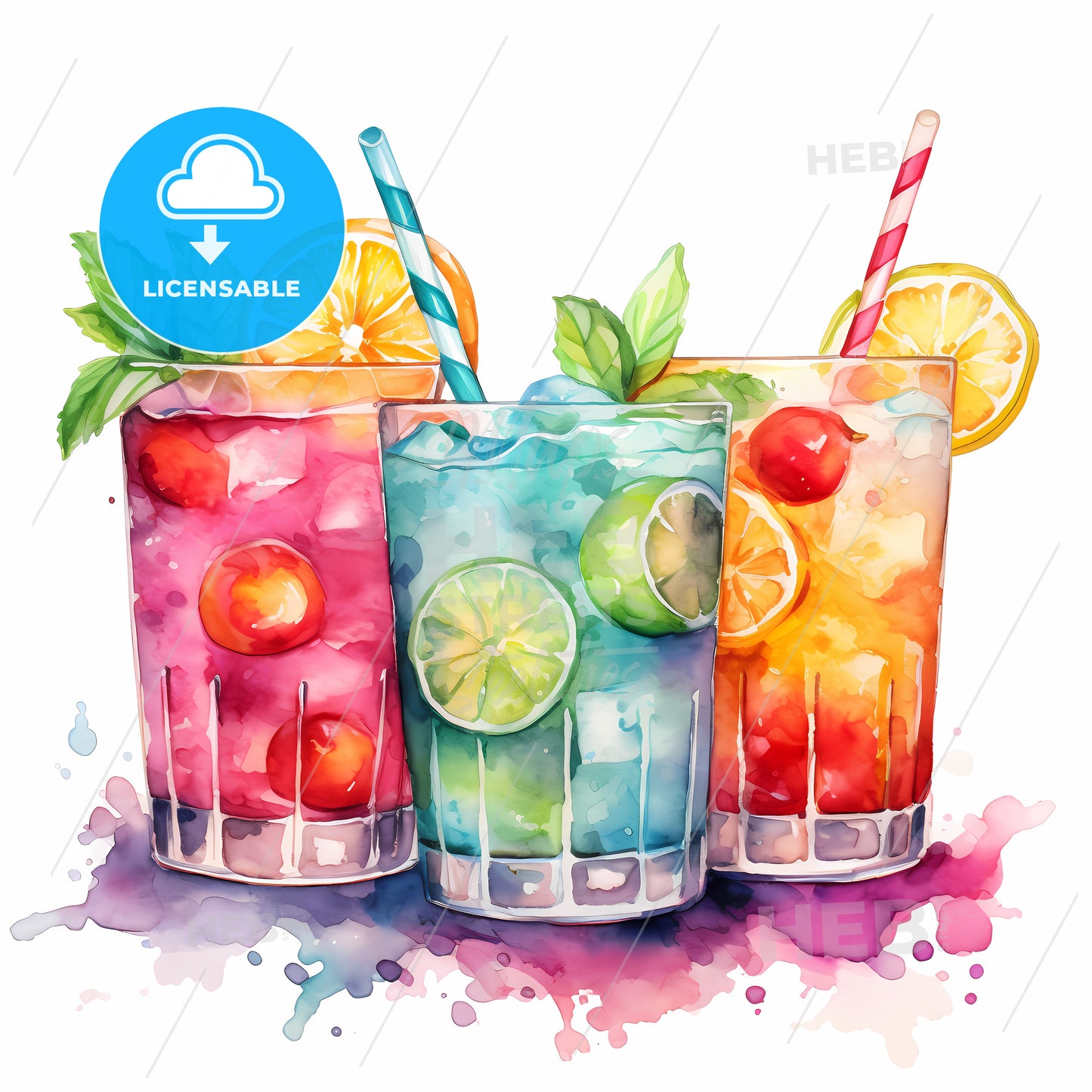 Group Of Colorful Drinks