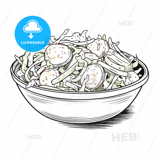 Bowl Of Food With A White Background