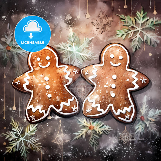 Couple Of Gingerbread Men On A Table