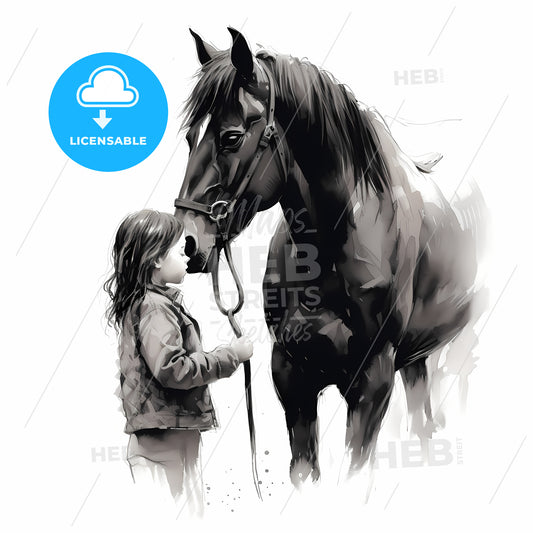 Girl Holding A Horse