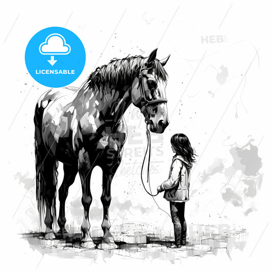 Girl Standing Next To A Horse