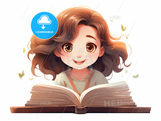 Cartoon Of A Girl Reading A Book