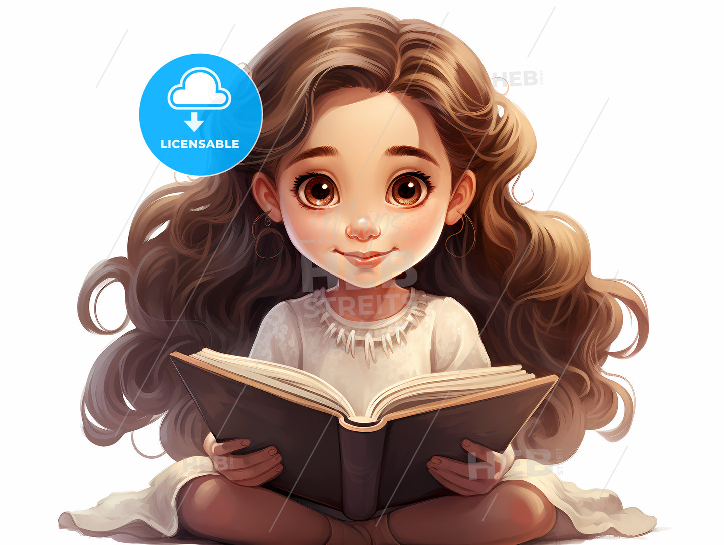 Cartoon Of A Girl Reading A Book