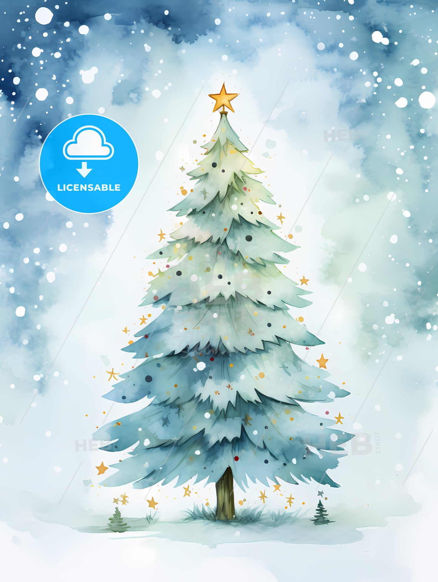 Watercolor Of A Christmas Tree