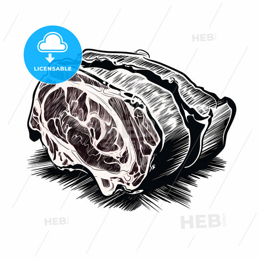 Piece Of Meat With A White Background