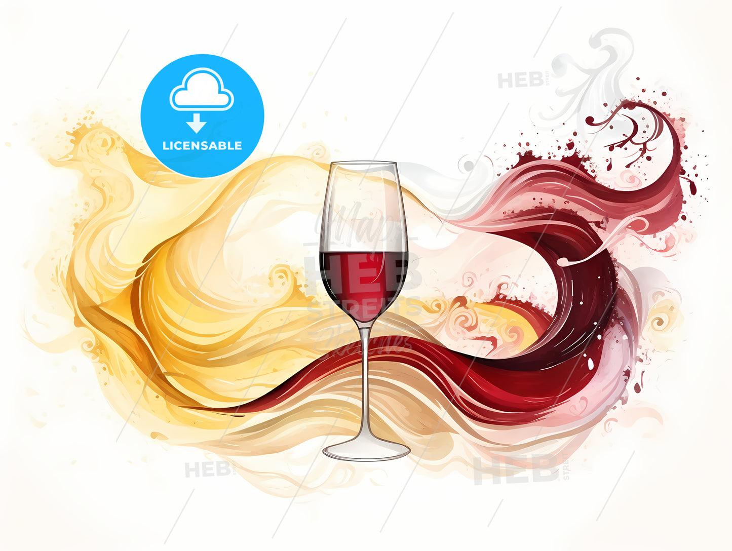 Glass Of Wine With A Colorful Swirl