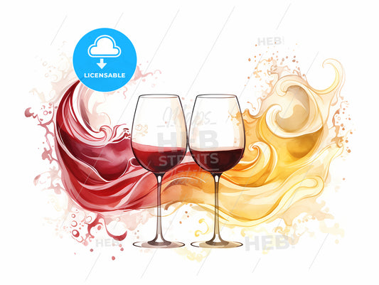 Two Wine Glasses With A Flame In The Background