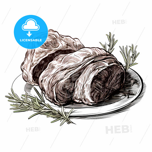 Drawing Of Meat On A Plate