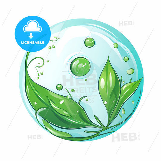 Green Leaves And Bubbles