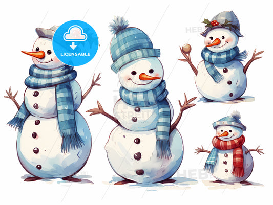 Snowman With Different Poses