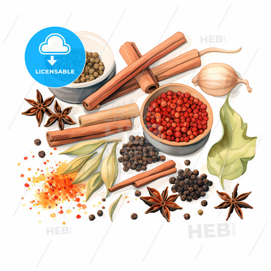 Group Of Spices And Herbs