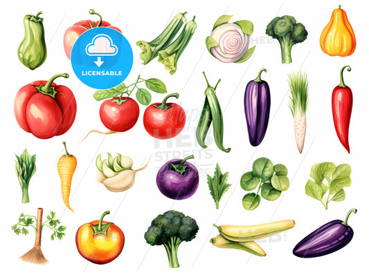 Collection Of Vegetables And Fruits