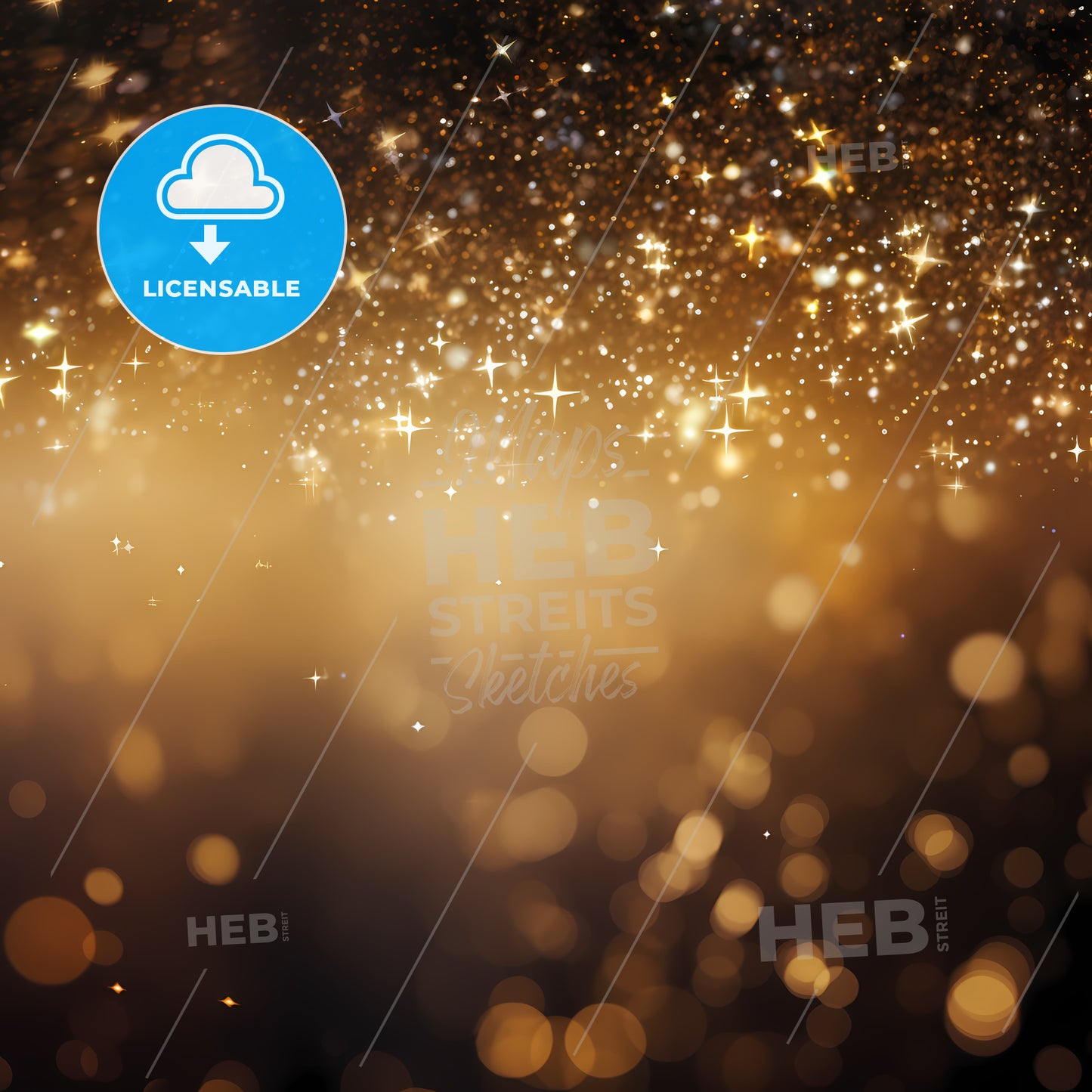 Gold And Black Background With Stars