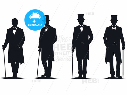 Silhouettes Of Men In Suits