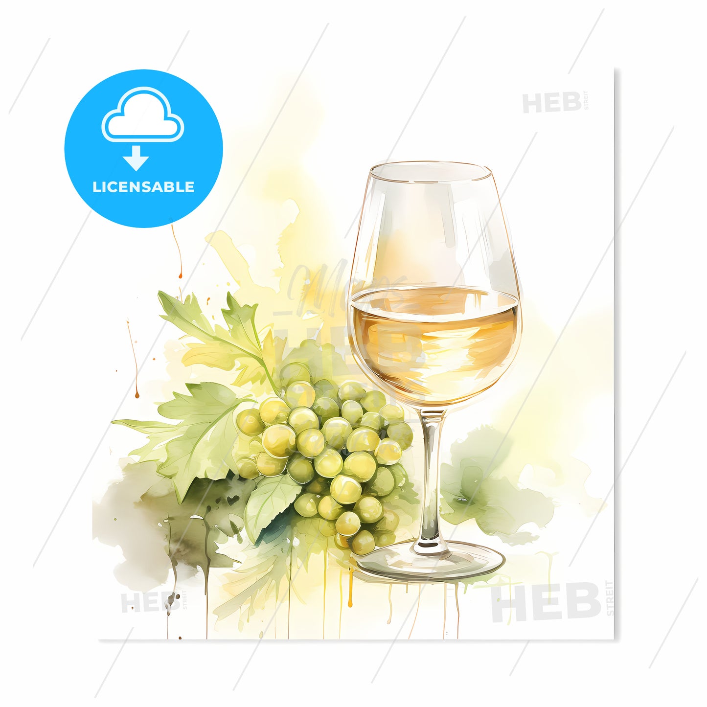 Glass Of Wine And Grapes