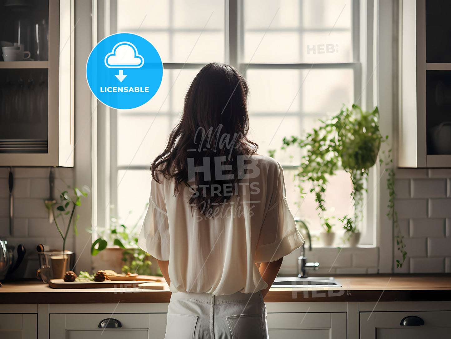 Woman Standing In Front Of A Window