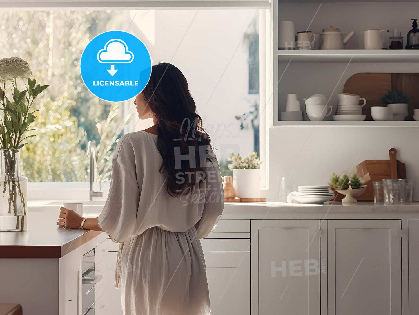 Woman Standing In A Kitchen