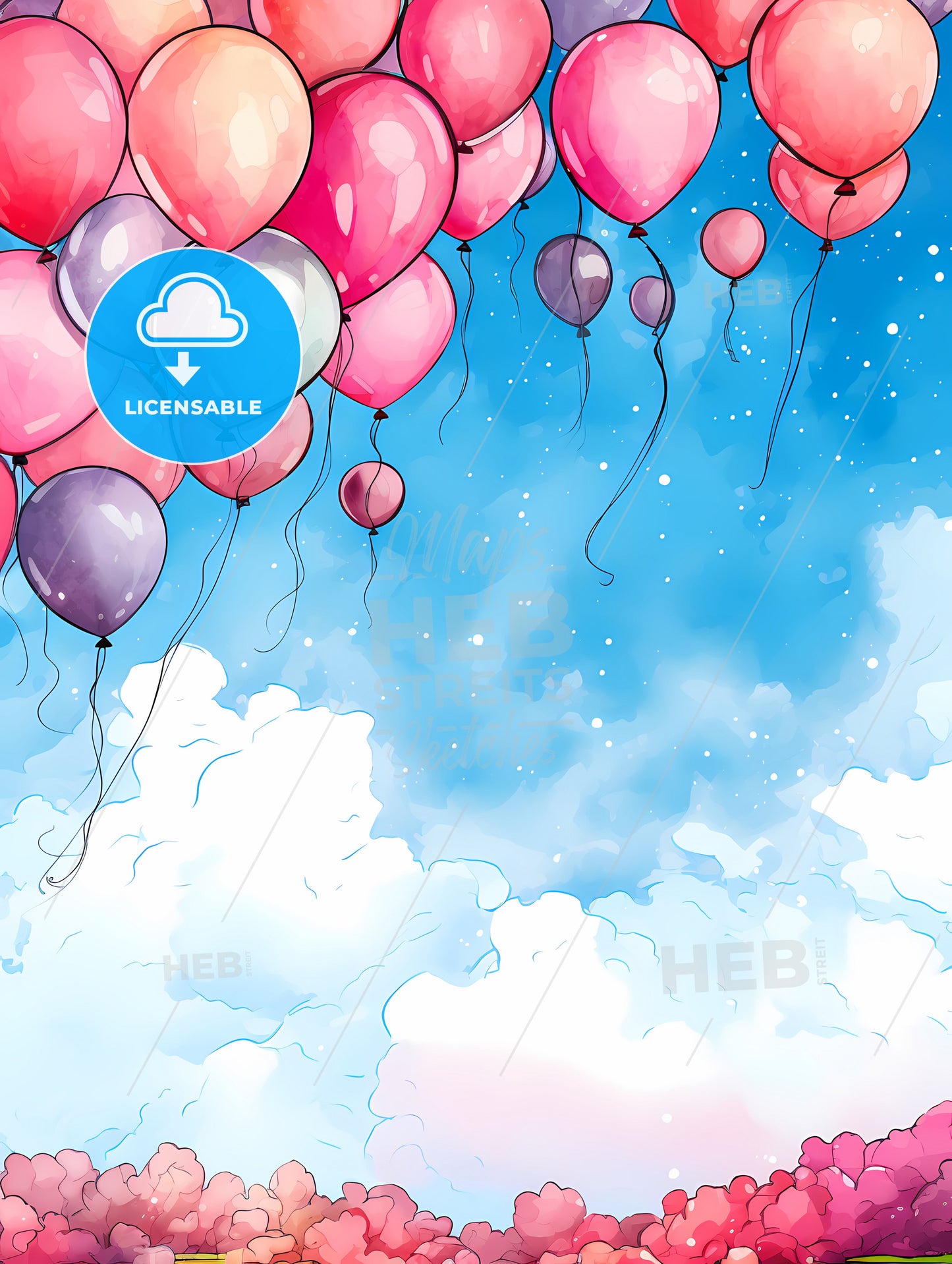 Group Of Balloons In The Sky