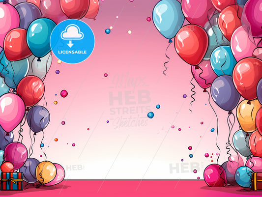 Group Of Balloons In A Pink Background