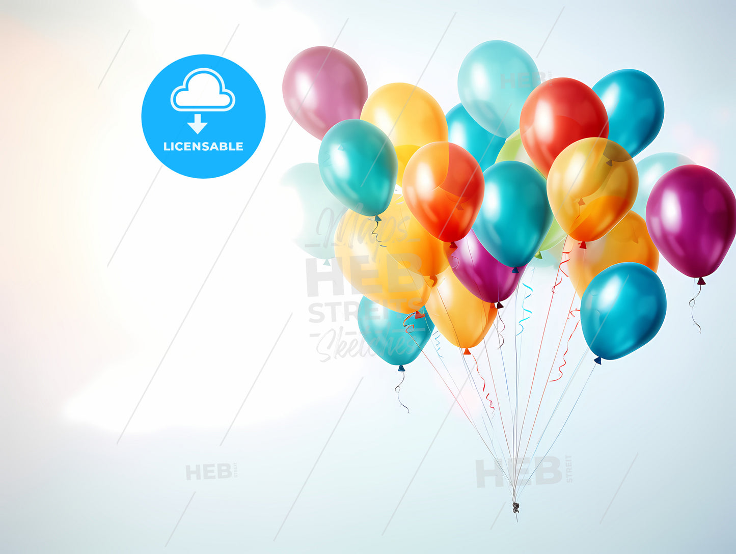 Person Floating In The Air With Balloons