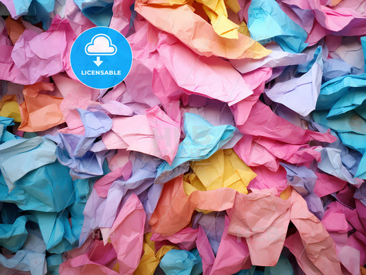 Pile Of Colorful Crumpled Paper