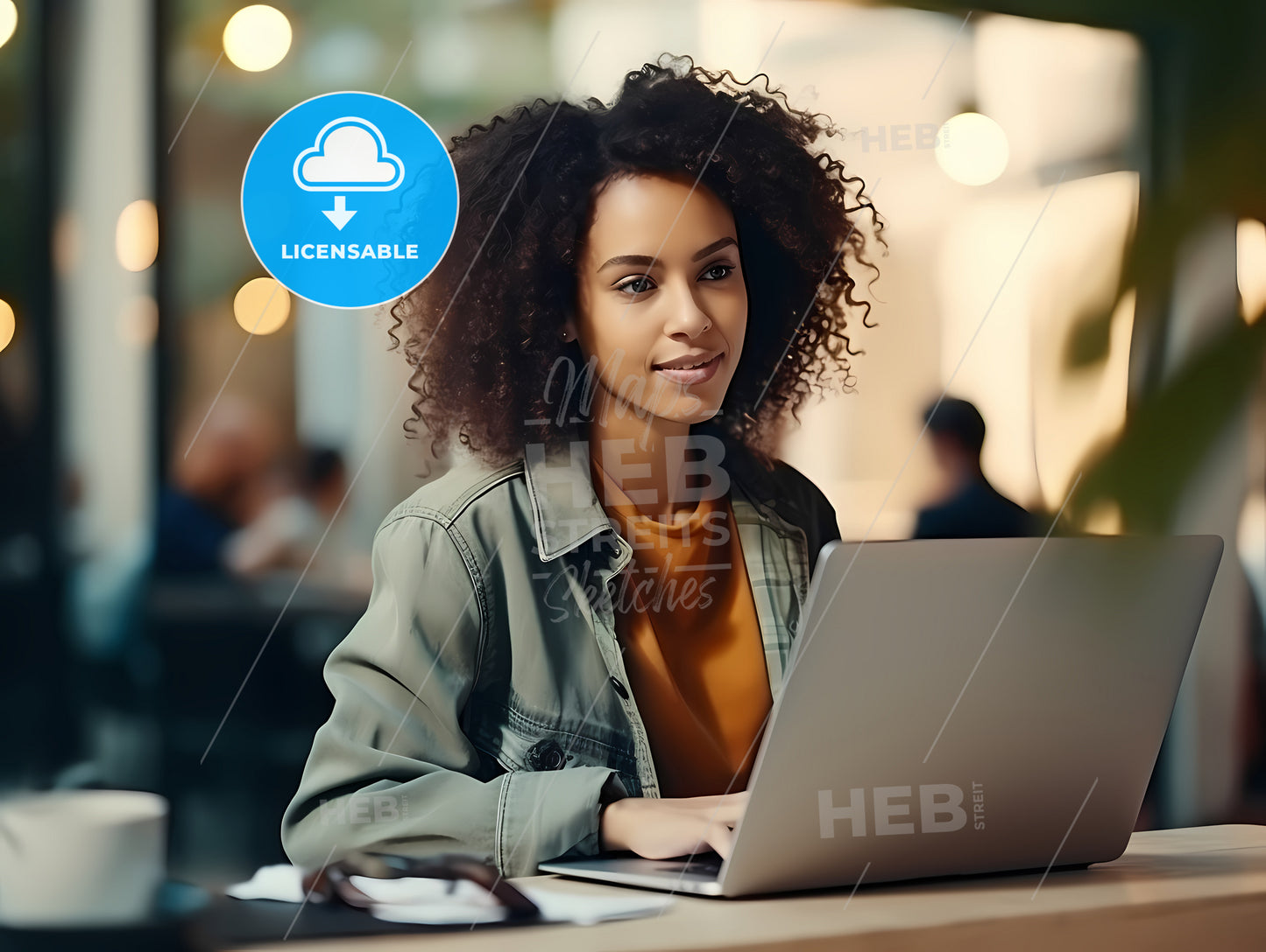 Woman Sitting At A Table With A Laptop