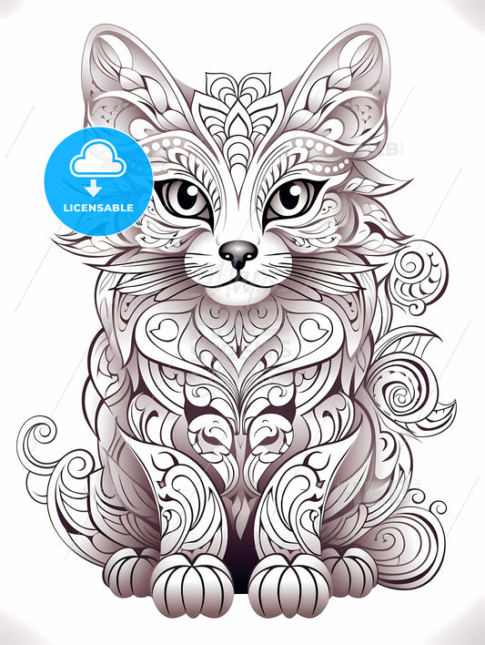 Cat With Ornate Patterns