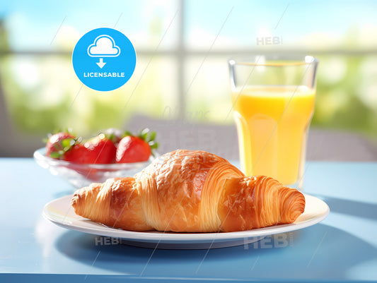 Croissant And A Glass Of Juice