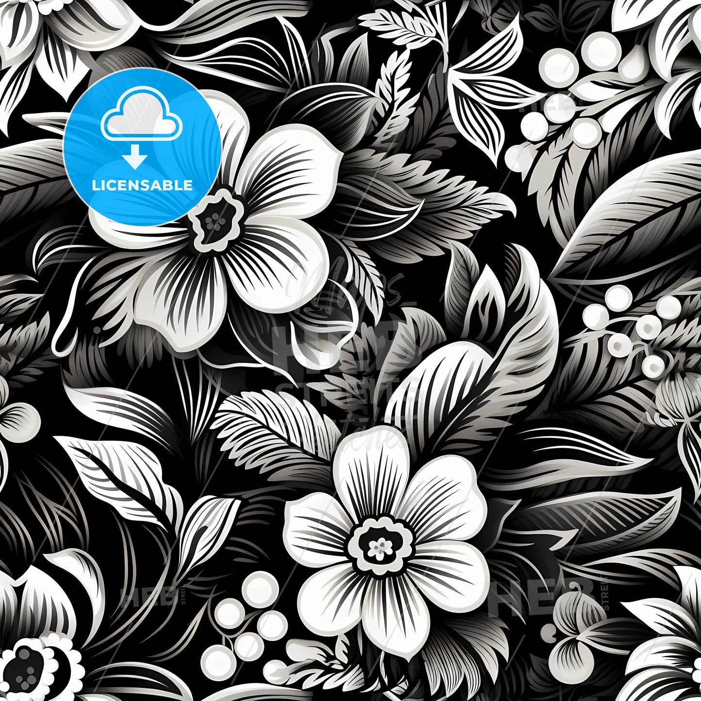 Black And White Floral Pattern