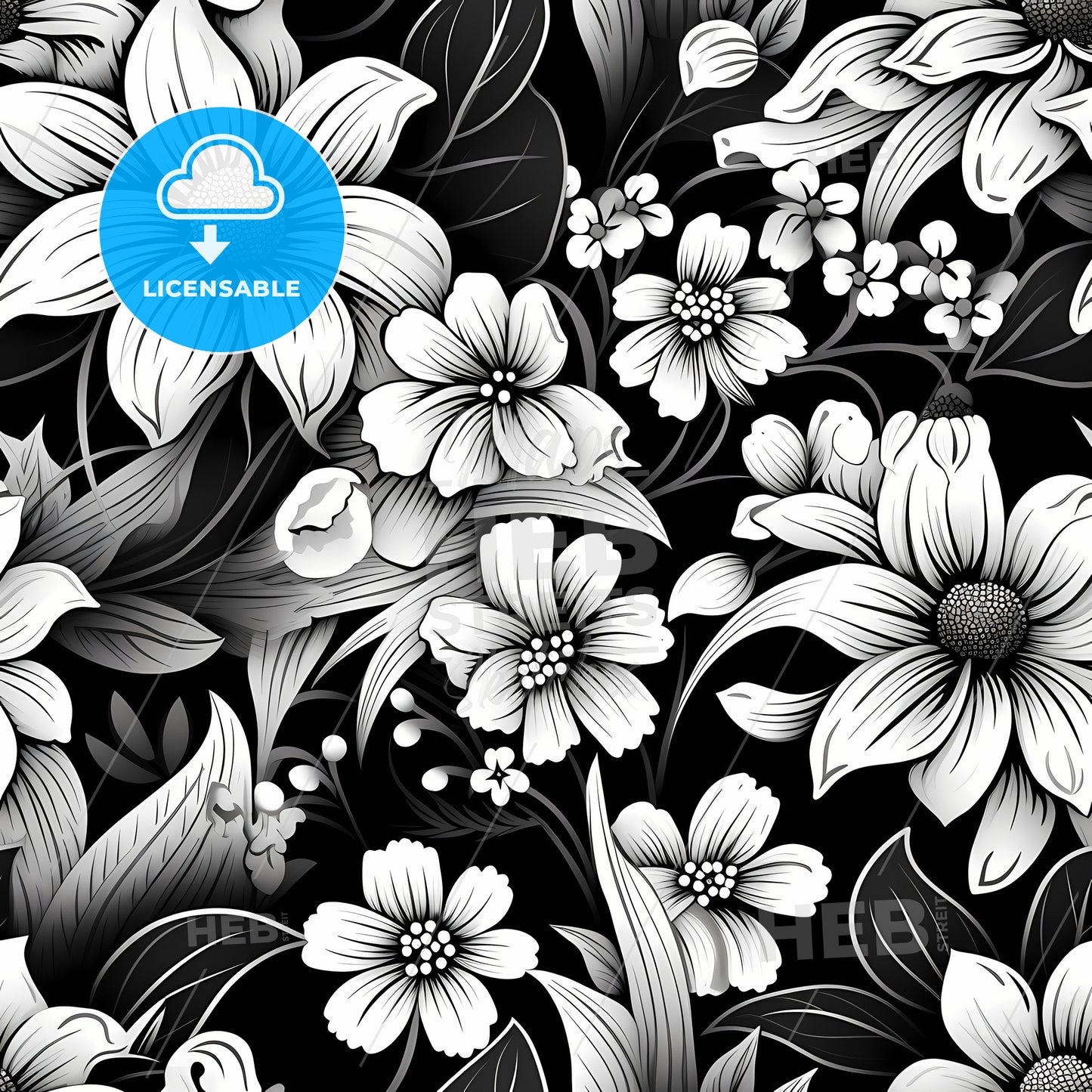 Black And White Floral Pattern