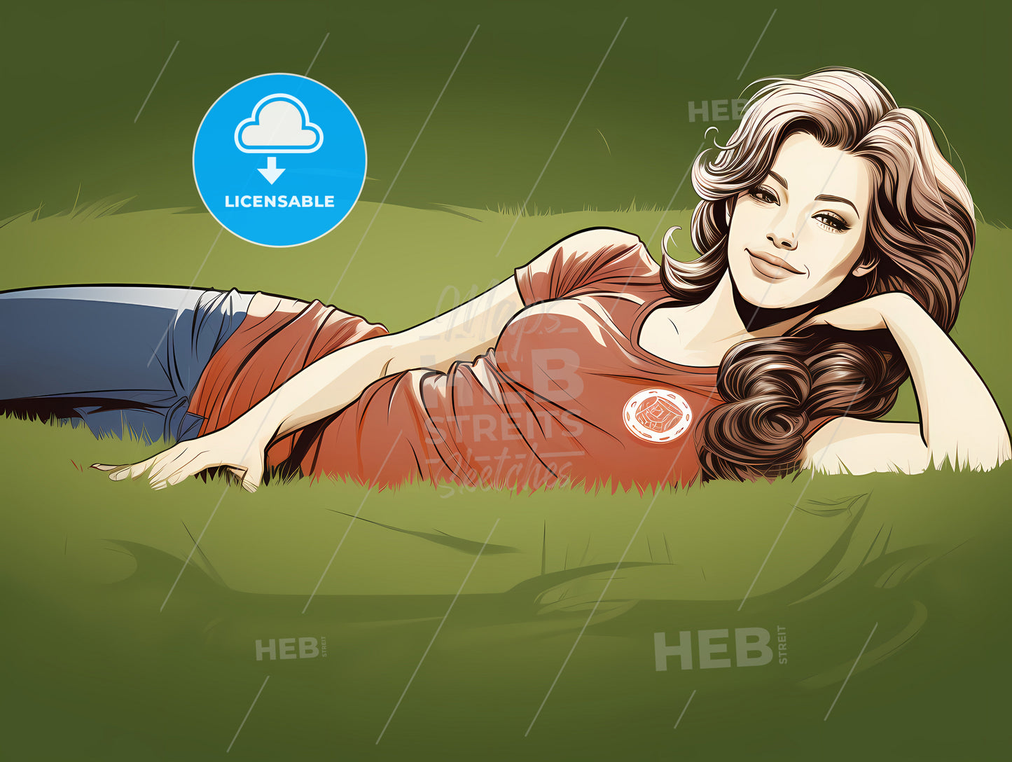 Woman Lying On The Grass