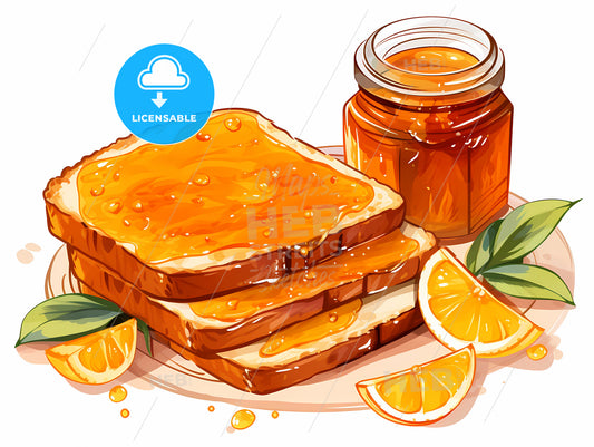 Stack Of Toast With Orange Jam