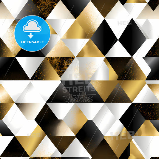 Black And White And Gold Diamond Pattern
