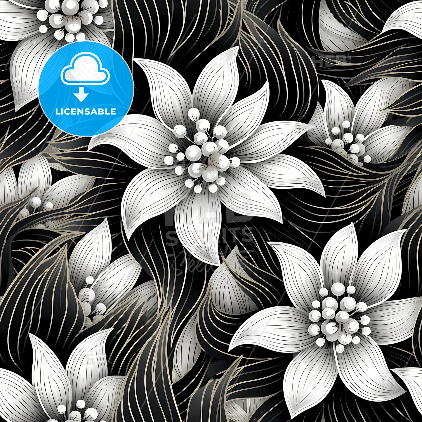 Black And White Flower Pattern