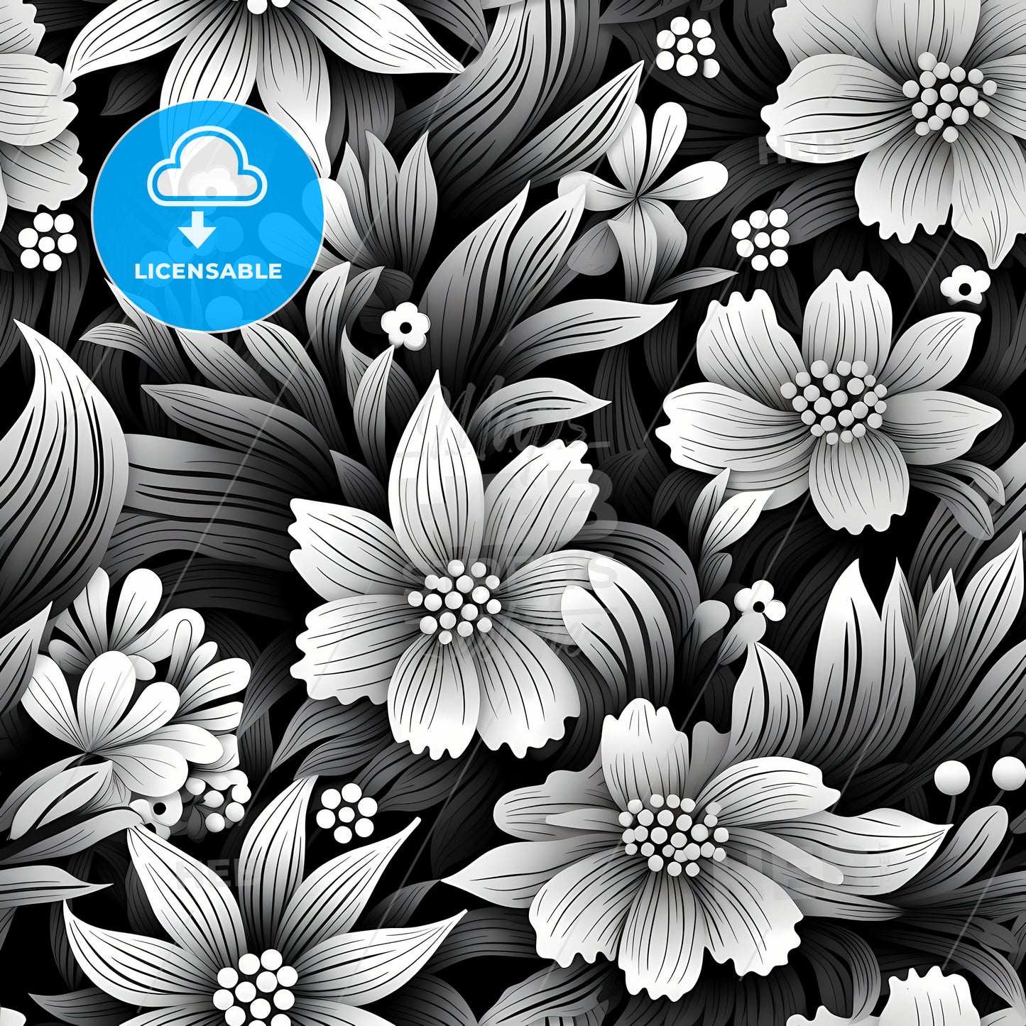 Black And White Floral Pattern