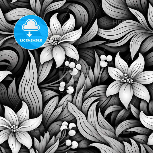 Black And White Floral Pattern