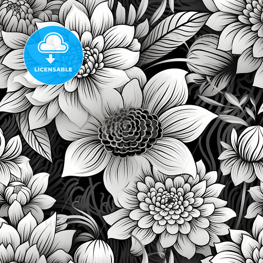 Black And White Floral Pattern